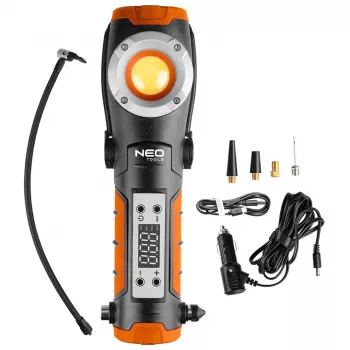 NEO TOOLS 800 lm akumulatorska delovna svetilka z vgrajenim zračnim kompresorjem