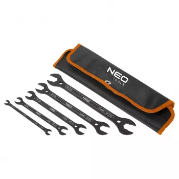 NEO TOOLS super ploski viličasti ključi, 4-v-1, 6-27 mm (20 velikosti), komplet 5 kosov