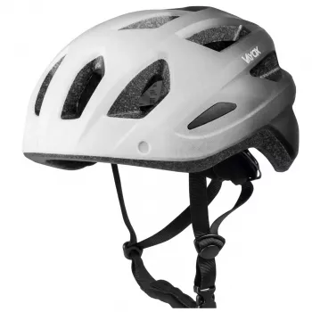 Vayox Active kolesarska čelada z LED lučjo, belo-črna, velikost M (54-58 cm)