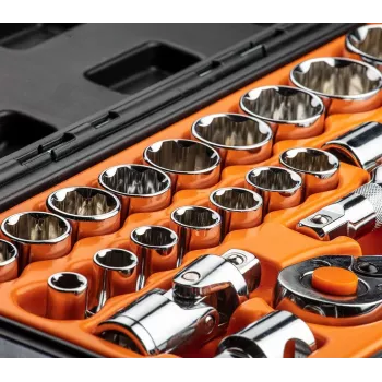 NEO TOOLS komplet nasadnih ključev 1/2 inch, 23-delni, krom-vanadijevo jeklo, DIN 3124
