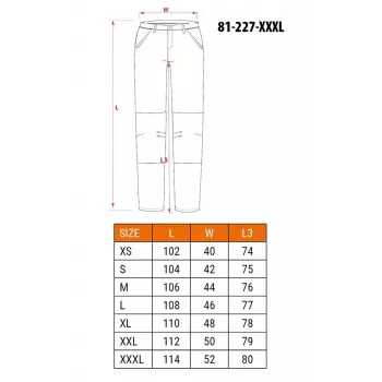 NEO TOOLS 81-227-XXXL zaščitne delovne hlače, sivo-črne, XXXL