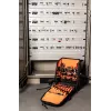 NEO TOOLS električarski nahrbtnik 31-delni, 30 izoliranih orodij, trpežen poliester 600D, vodoodporno dno, nosilnost 15 kg, črno-rdeč