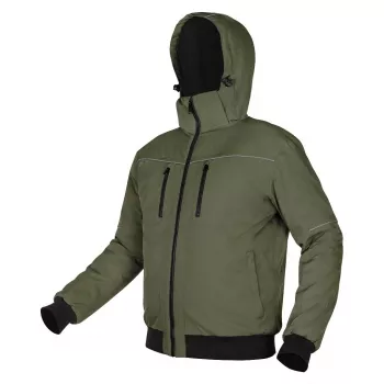 NEO TOOLS izolirana jakna s kapuco OUTDOOR, zelena, velikost S