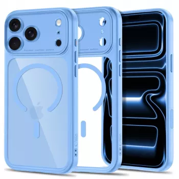 TECH-PROTECT MagPeak MagSafe prozoren ovitek za iPhone 17 Pro Max / 18 Pro Max - svetlo modra