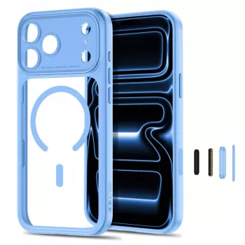 TECH-PROTECT MagPeak MagSafe prozoren ovitek za iPhone 17 Pro Max / 18 Pro Max - svetlo modra
