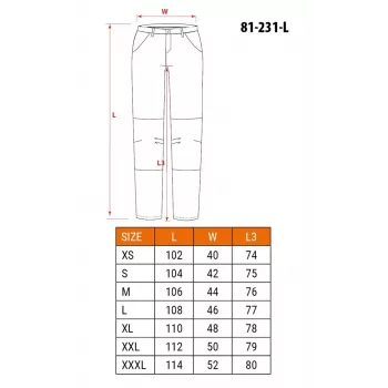 NEO TOOLS 81-231-L zaščitne hlače, velikost L, sivo-črne