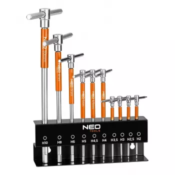 NEO TOOLS ključ z vrtljivim ročajem 2-10 mm, komplet 10 kosov v stojalu
