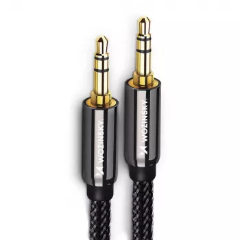 Wozinsky univerzalni 3,5-mm AUX avdio kabel 2x vtič 1,5 m črn