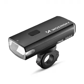 WOZINSKY 3000 lumnov USB-C polnilna kolesarska sprednja luč s funkcijo power bank - črna