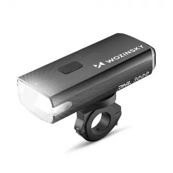 WOZINSKY 3000 lumnov USB-C polnilna kolesarska sprednja luč s funkcijo power bank - črna
