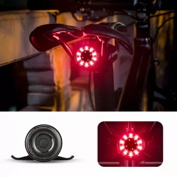 ROCKBROS Q1 zadnja kolesarska luč, 7 LED barv, s kablom USB-C, črna