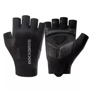Rockbros kolesarske rokavice s kratkimi prsti, pomlad/poletje/jesen, velikost L, črne
