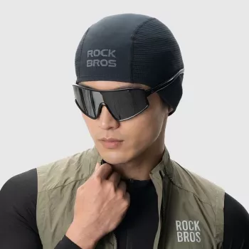 Rockbros LF25956 brezšivna pletena kolesarska kapa - črna