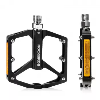 ROCKBROS K371 aluminijaste odsevne kolesarske pedala z zatesnjenimi ležaji - črna