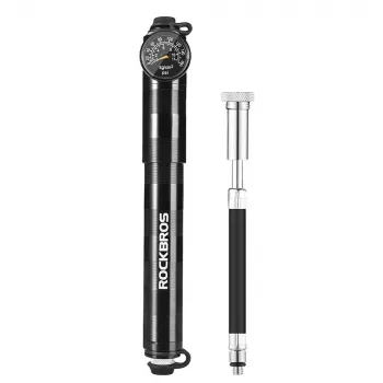 ROCKBROS HQ-67A-L03 BK mini kolesarska tlačilka z manometrom - črna