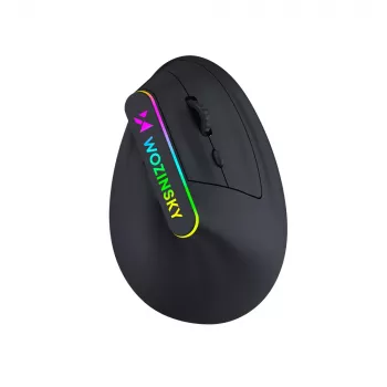 WOZINSKY WMG-1164 brezžična vertikalna ergonomska igralna miška 3600 DPI RGB črna