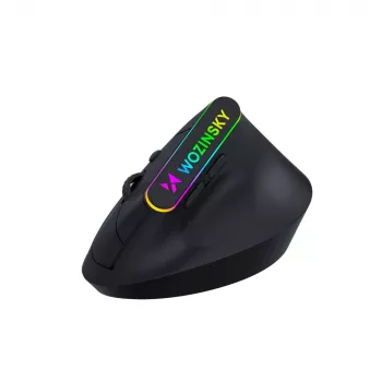 WOZINSKY WMG-1164 brezžična vertikalna ergonomska igralna miška 3600 DPI RGB črna