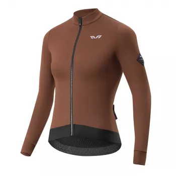 ROCKBROS ženska termična kolesarska majica YDWT006, rjava, velikost S