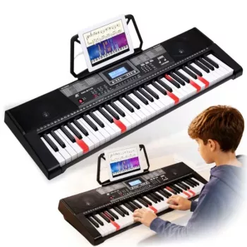 Izobraževalne prenosne klaviature MK 2115 37 tipk elektronski klavir z 8 zvoki, 8 ritmi, 4 demo pesmi, vhod za mikrofon, črne