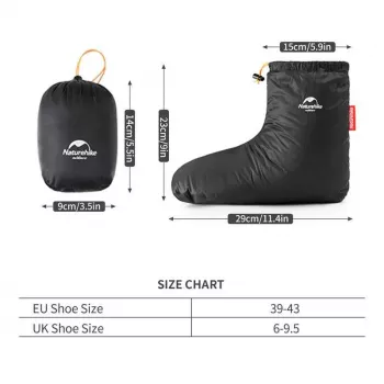 Nogavice Naturehike Goose Down NH18S023-T, črne, Medium