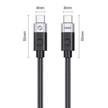 ORICO CC240 USB4 kabel USB-C na USB-C 240W PD 40Gbps 8K 60Hz 0,5m črn