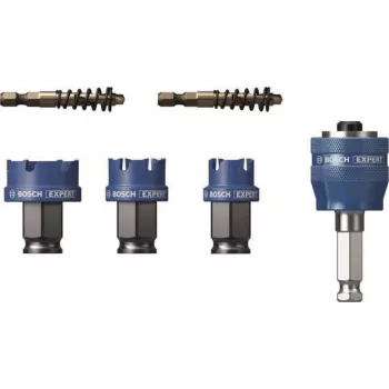 Bosch 2608901963 Progressor za les in kovino 7-delni komplet luknjaric z adapterjem Power Change Plus in HSS-G centrirnim svedrom