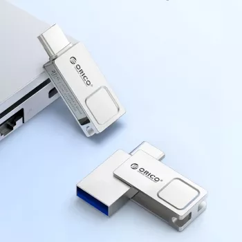 ORICO U301 128GB dvojni USB-A/USB-C bliskovni pogon USB 3.2 Gen 1 srebrn