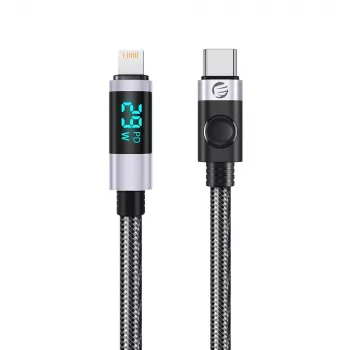 ORICO LDC2L kabel USB-C na Lightning z LED prikazom moči, PD 29W, 480 Mbps, 1,5 m, črn