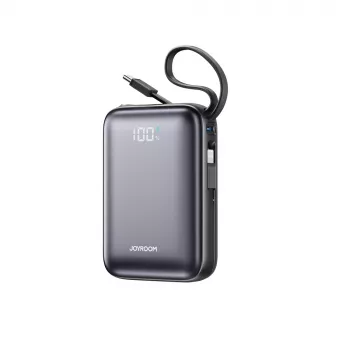 JOYROOM JR-PBF29 20000mAh 22,5W powerbank z digitalnim prikazom in vgrajenima dvojnima kabloma Type-C - črn
