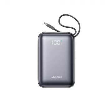 JOYROOM JR-PBF29 20000mAh 22,5W powerbank z digitalnim prikazom in vgrajenima dvojnima kabloma Type-C - črn