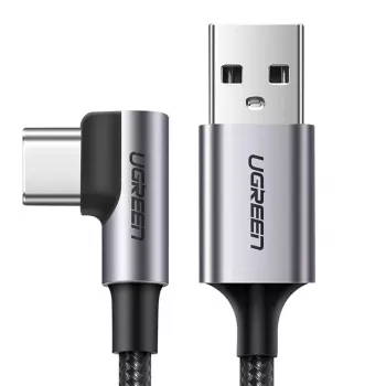 UGREEN US284 kotni kabel USB-A na USB-C, 3A, 3m, črn