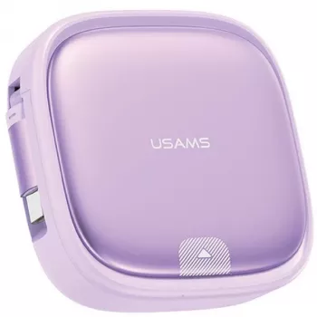 USAMS zložljiv 3-v-1 polnilni kabel s škatlico za shranjevanje USB-A na USB-C/Lightning/Micro USB 60W vijoličen SJ650USB03 (US-SJ650)