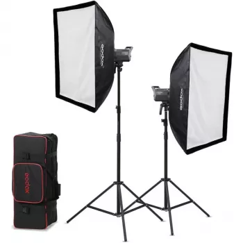 Godox Litemons LA200D K2 set dveh dnevnih LED monolight luči s softboxi, stojali in torbo za prenašanje