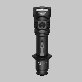 Armytek Predator PRO MAX taktična svetilka 3000 lumnov, toplo bela, doseg 501m, Cree XHP70.2, polnilna 21700, črna