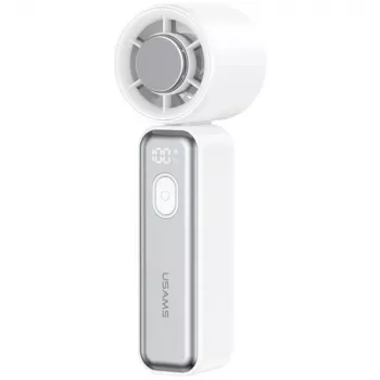 USAMS Ice-Cooling digitalni hitri prenosni ventilator 2000mAh, bel