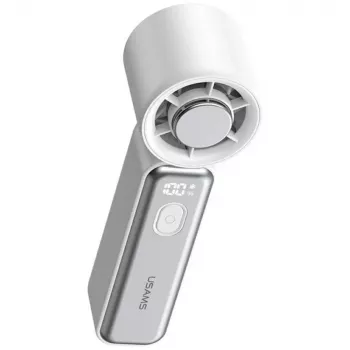 USAMS Ice-Cooling digitalni hitri prenosni ventilator 2000mAh, bel