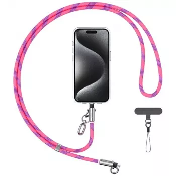USAMS SJ746 30W USB-C na Lightning polnilni kabel z vrvico 1,2 m roza