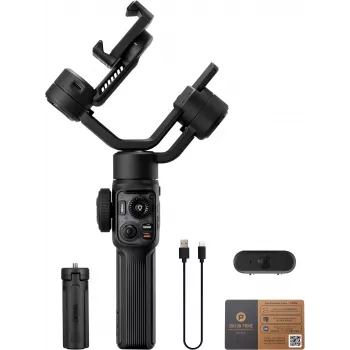 Zhiyun C030124ABR1 stabilizator gimbal za pametni telefon 3-osni z vgrajeno dopolnilno lučjo, Bluetooth 5.0, 2600mAh baterija, do 25h delovanja, podpira pametne telefone 50-90mm, črn