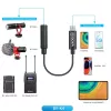 BOYA BY-K4 adapter kabel 3,5mm TRS vtičnica na USB-C vtič za mikrofone (6 cm, črn)