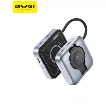 AWEI W35 3-v-1 brezžična polnilna postaja 15W siva