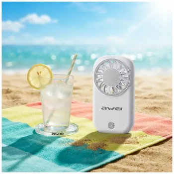 AWEI F57 ročni ventilator, bel