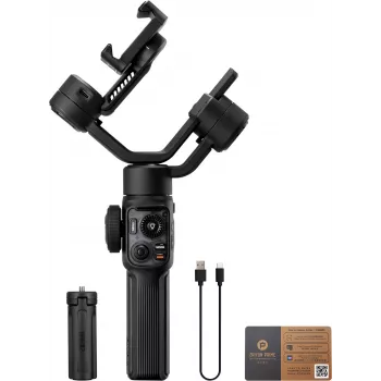Zhiyun Smooth 5S AI pametni gimbal za telefon z magnetno osvetlitvijo, 3-osni stabilizator, 300g nosilnost, črn