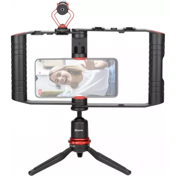 BOYA BY-VG380 komplet za video s pametnim telefonom z mikrofonom BY-MM1 Pro, LED lučjo in mini stojalom