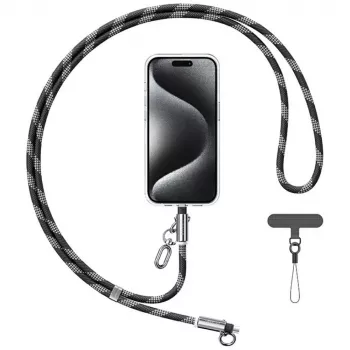 USAMS SJ746 30W kabel USB-C na Lightning za polnjenje s telefonskim trakom 1,2 m črn