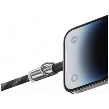 USAMS SJ746 30W kabel USB-C na Lightning za polnjenje s telefonskim trakom 1,2 m črn