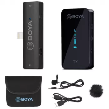 BOYA BY-XM6-S3 2.4GHz dvokanalni brezžični mikrofonski sistem za naprave iOS s priključkom Lightning