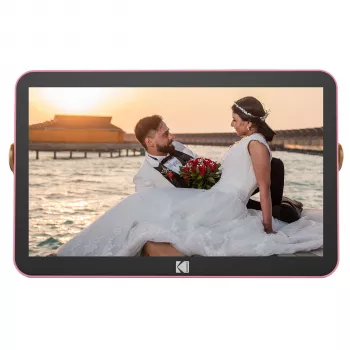 KODAK RWF-108V Wi-Fi 6 digitalni okvir za fotografije z zaslonom na dotik, 32 GB, baterija 3800 mAh, rožnato zlata