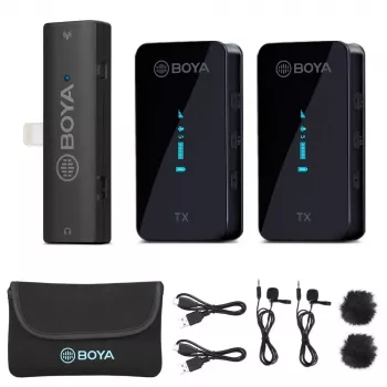 Boya BY-XM6-S4 brezžični mikrofonski sistem za iOS z Lightning, 2 oddajnika (BY-XM6-S4)