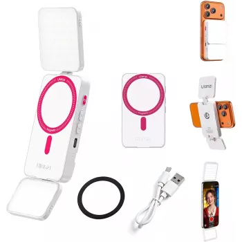 ULANZI GL01 GlowUp MagSafe LED osvetlitev za selfije za iPhone, 2500K-9000K, CRI 97, bela