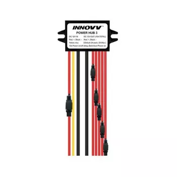 INNOVV Power Hub 3 - vodoodporni 12V razdelilnik napajanja za 5 naprav z zaščito baterije in varovalkami